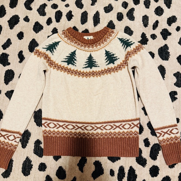 Kiel James Patrick Sweaters - Kiel James Patrick Women's Christmas Tree Fair Isle Crewneck Sweater M